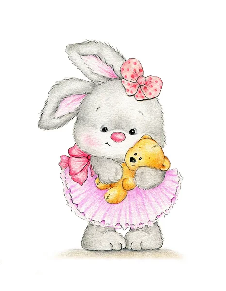 Bebek ayı ile sevimli tavşan