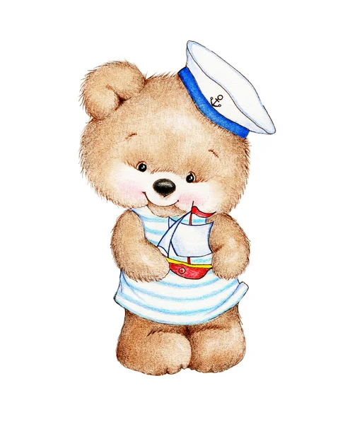 Cute Teddy bear sailor — Stock Photo, Image