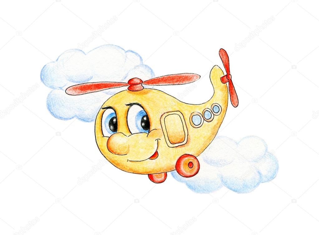 Cute funny helicopter