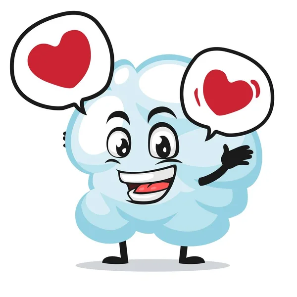 Векторна Ілюстрація Хмарного Талісмана Або Персонажа Говорить Любов Бульбашкової Мови — стоковий вектор