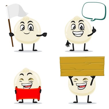 Boş işaret temalı disum maskot veya karakter koleksiyonunun vektör çizimi