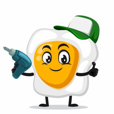 Kızarmış yumurta maskotu veya el matkabının vektör çizimi