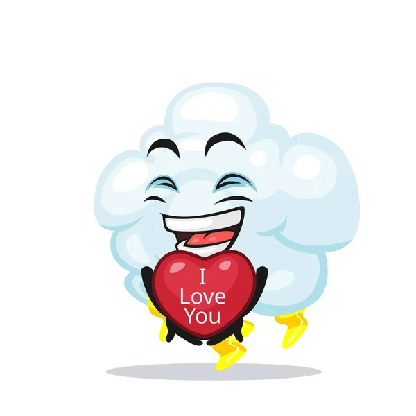 Illustrazione Vettoriale Della Mascotte Nuvola Tuono Carattere Dare Simbolo Amore — Vettoriale Stock