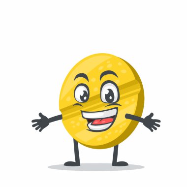 Karakter veya hap maskotunun vektör çizimi