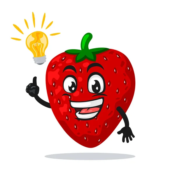 Illustration Vectorielle Mascotte Fraise Personnage Idée — Image vectorielle