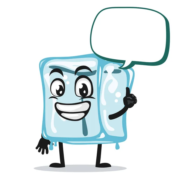 Ilustração Vetorial Cubo Gelo Personagem Mascote Diz Com Fala Balão —  Vetores de Stock