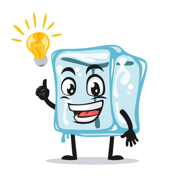 Ilustração Vetorial Cubo Gelo Personagem Mascote Tem Ideia —  Vetores de Stock