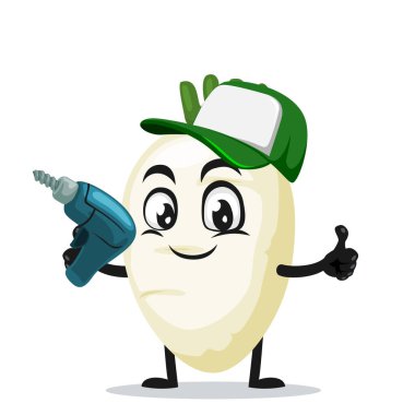 Turp maskotu veya el matkabının vektör çizimi