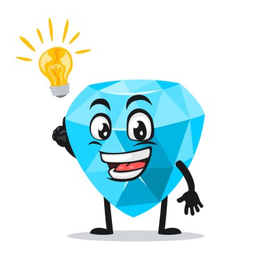 Elmas maskot veya karakterin vektör çizimi fikri var.