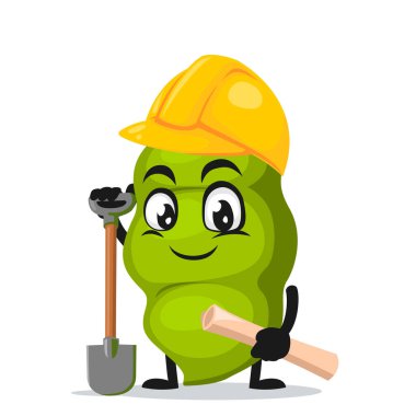 Bezelye maskotu ya da müteahhit kostümü giyen karakterin vektör çizimi