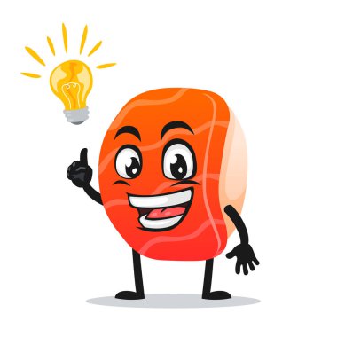 Suşi maskotu ya da karakterinin vektör çizimi fikri var.