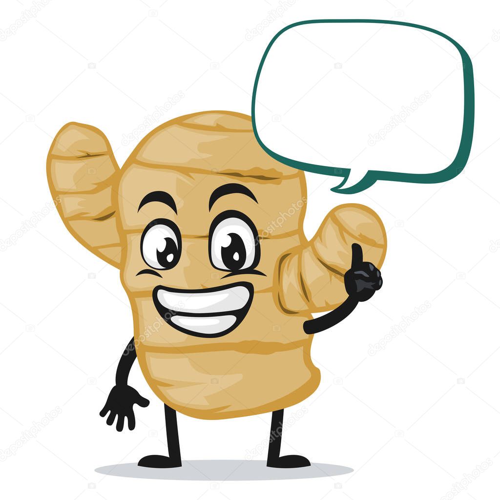 vector illustration of ginger mascot or character says with blank balloon speech