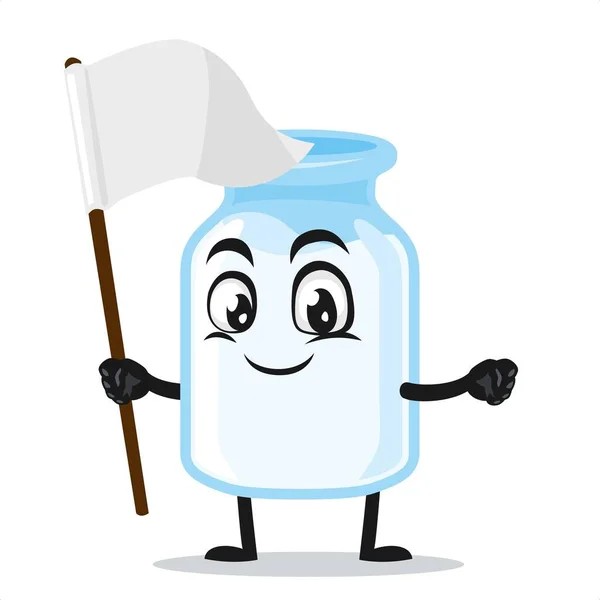 Ilustração Vetorial Mascote Leite Segurando Banner Branco Branco —  Vetores de Stock