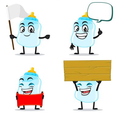 Boş işaret temalı emzik maskotu veya karakter koleksiyonu vektör illüstrasyonu