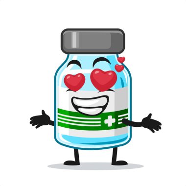 Aşı karakteri veya aşk gözlü maskotun vektör çizimi