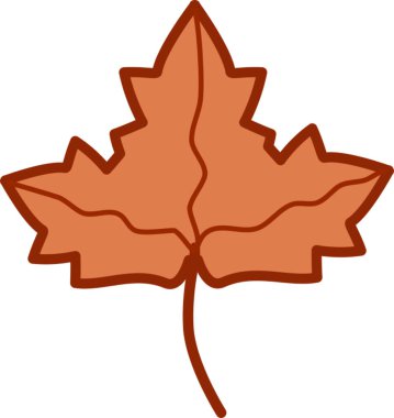 Kahverengi yaprağın hatırlamaya elverişli vektör çizimi