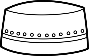 Peci 'nin el çizimi taslak biçimi ve hatırlanabilir çizimi