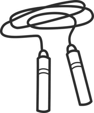 Boyama kitabı için atlama ipinin karalama çizimi