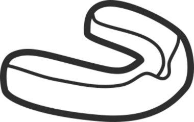 Boyama kitabı için ağız koruyucusunun sportmence çizimi