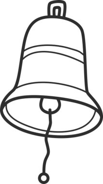 Boyama kitabı için çanın karalama çizimi