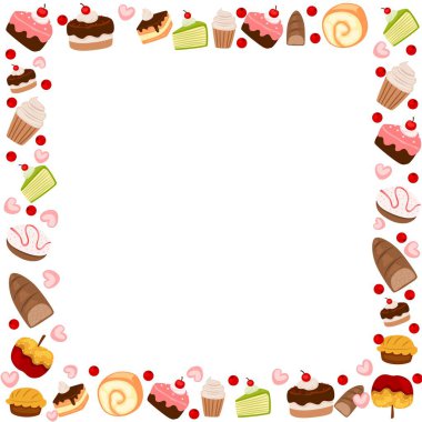 kek ve ekmek kare kenarlık çerçevesi