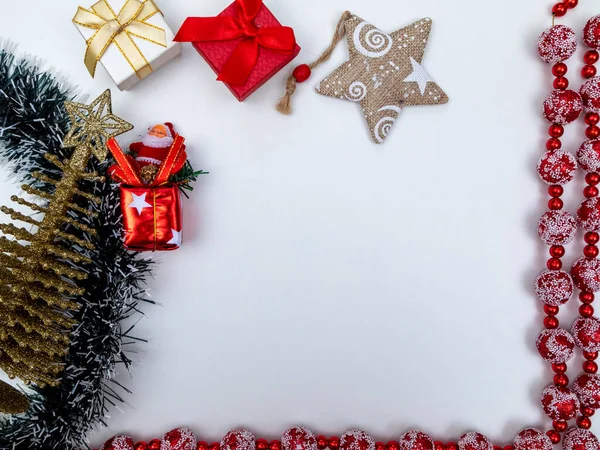 Fundo Natal Vista Superior Com Espaço Cópia — Fotografia de Stock