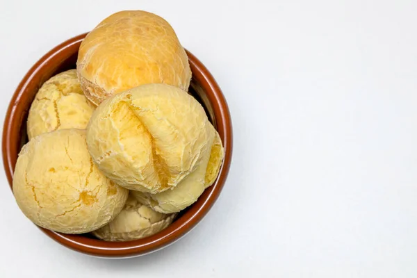 Pão Queijo Brasileiro Lanche Tradicional Chamado Pao Queijo Brasil — Fotografia de Stock