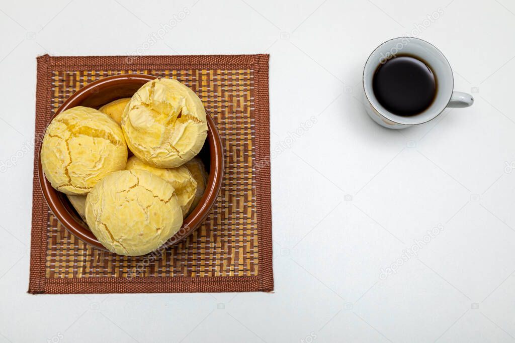 Cheese bread with coffee, Brazilian cuisine