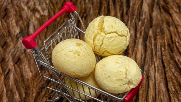 Deliciosos Pães Queijo Comida Típica Brasileira — Vídeo de Stock