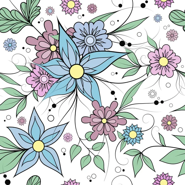 Fondo floral sin costuras. Patrón textil o de papel pintado . — Vector de stock