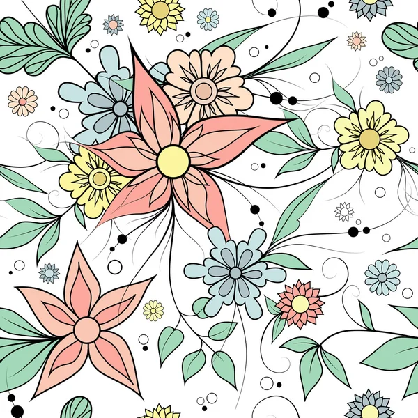 Fond floral sans couture. Textile ou motif papier peint . — Image vectorielle