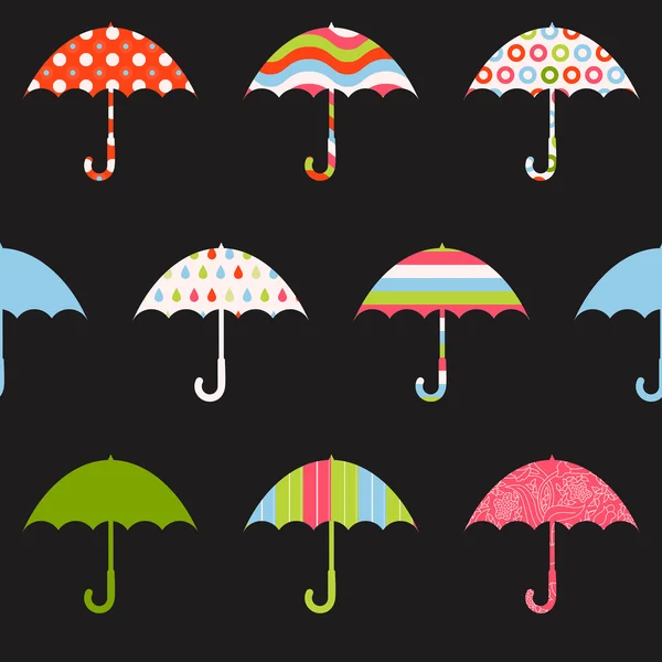 Pretty Umbrellas Seamless Pattern — Stock Vector