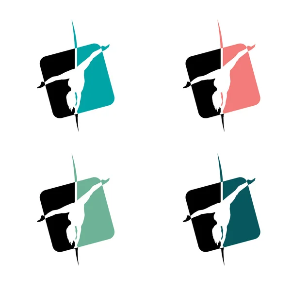 Pole dans okulu Logo veya rozeti. Pole dans okulu için kurumsal kimlik.