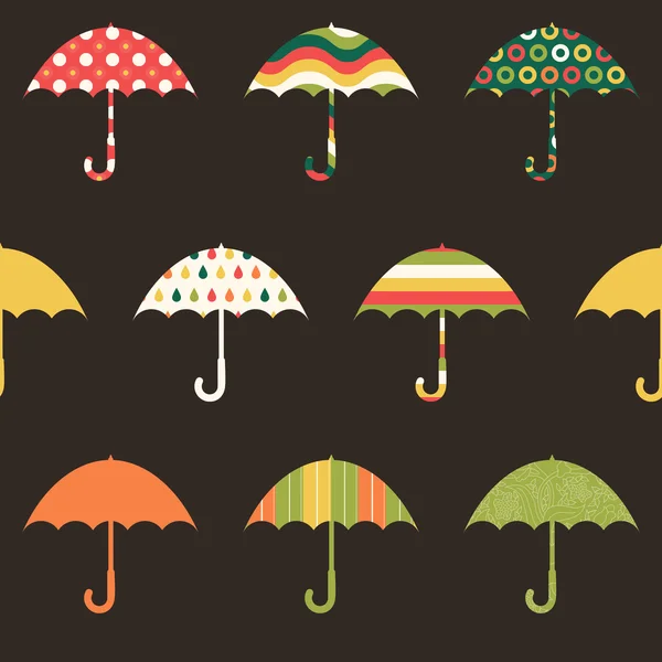 Pretty Umbrellas Seamless Pattern — Stock Vector