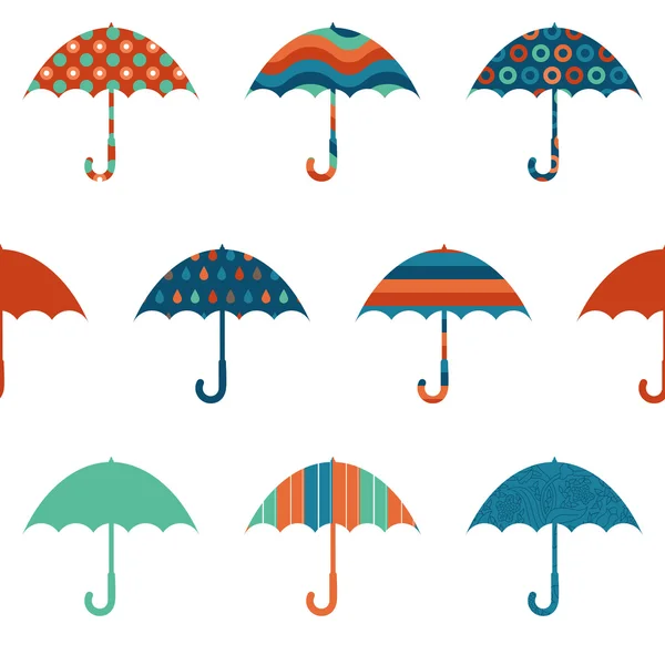 Graziosi ombrelli modello senza soluzione di continuità — Vettoriale Stock