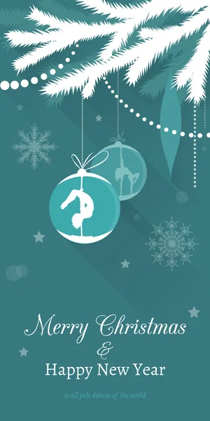 Pole dance Tarjetas de Navidad — Vector de stock