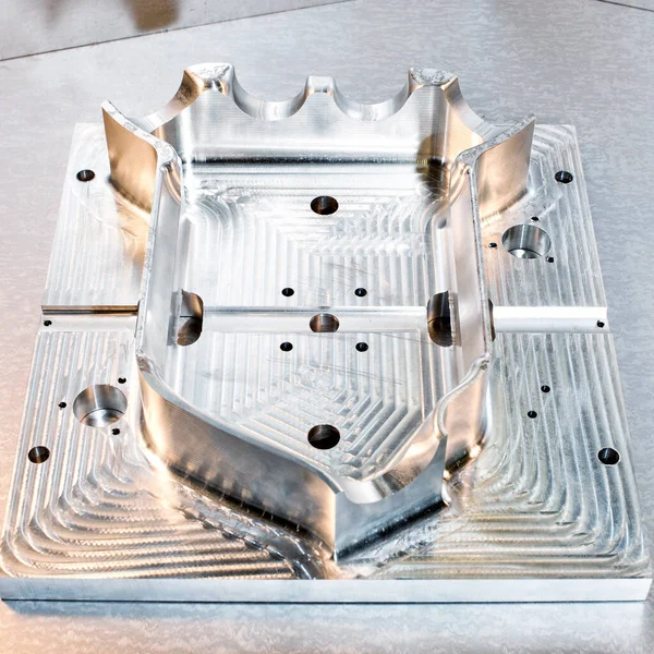 Forma Metalowa Przemysłowa Pusta Obróbka Metali Technologia Frezowania Cnc Inżynieria — Zdjęcie stockowe