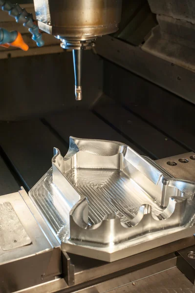 Industrial metal mold/blank milling. CNC technology. — Stock Photo, Image