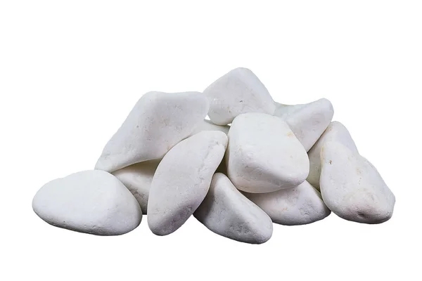 Marble Rubble White Background Form Pile Stones Marble Crushed Stone — Stock Photo, Image