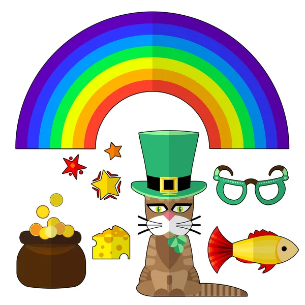 Saint patrick cat — Stock Vector