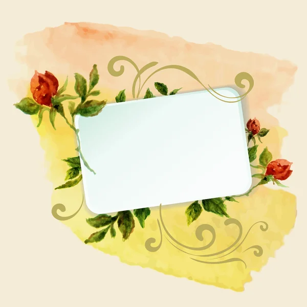 Aquarelle frame met rozen — Stockvector