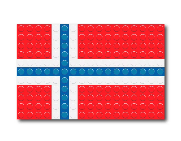 Pixelated drapeau de la Norvège à partir de pièces de construction. Illustration vectorielle — Image vectorielle