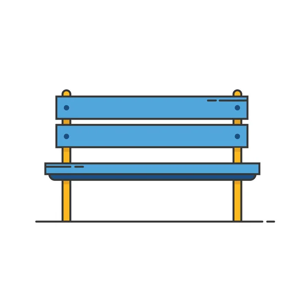Park bench. Front view. Vector flat illustration on white background. — Vetor de Stock
