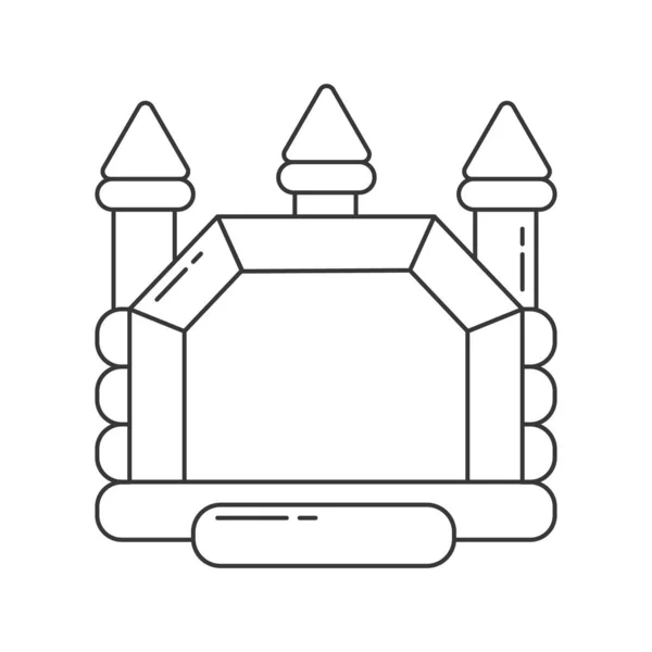 Şişme şato taslak ikonu. Çocuk parkında zıplayan ev. Vektör illüstrasyonu. — Stok Vektör