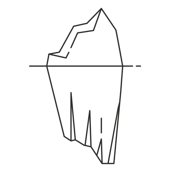 Iceberg-Symbol im Umrissstil. Vektorillustration. — Stockvektor