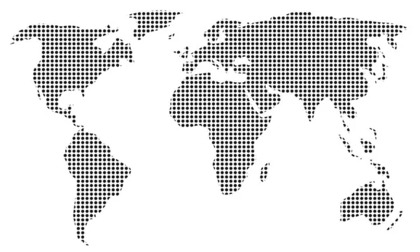 Mapa do mundo pontilhado. Modelo de vetor para site, infográficos, design. Ilustração plana —  Vetores de Stock