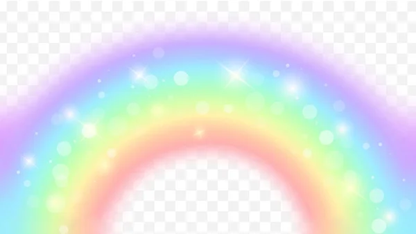 Arco iris de espectro realista sobre fondo transparente. Colorido arco circular de arco de lluvia. Vector — Vector de stock