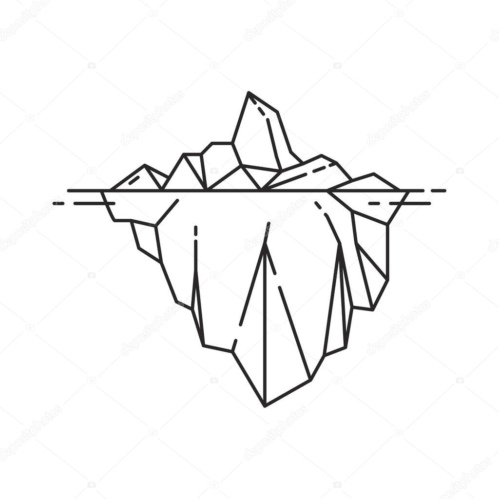 Iceberg icon in outline style. Vector illustration.