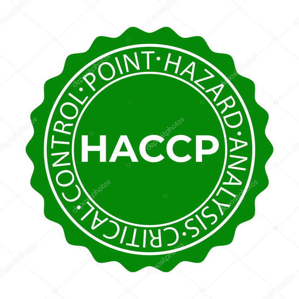 HACCP stamp. Hazard analysis critical control points icon. Vector logo template