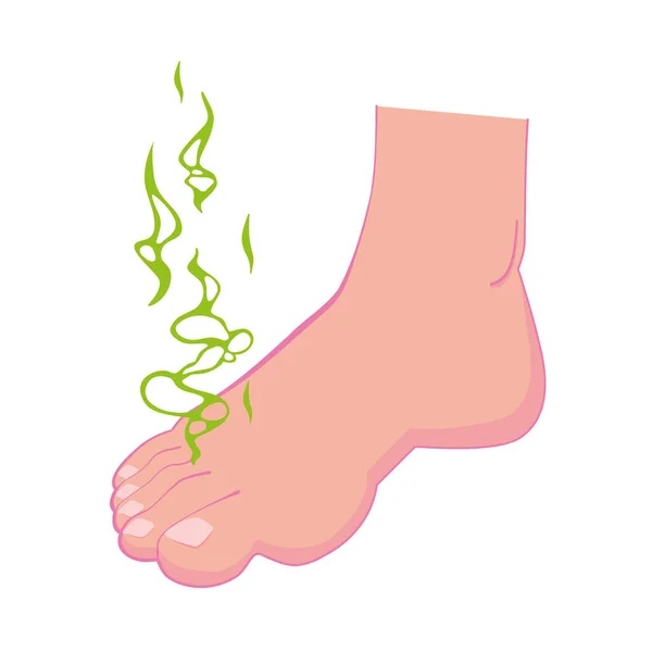Stinky feet. Bad smelling feet. Vector illustration. — Stock Vector